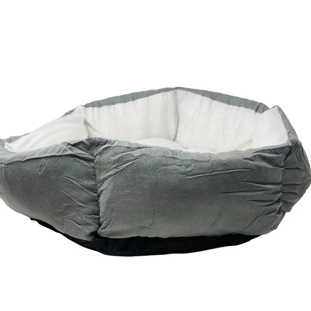 Western Home Donut Cat and Dog Bed Gray 20x20 inch